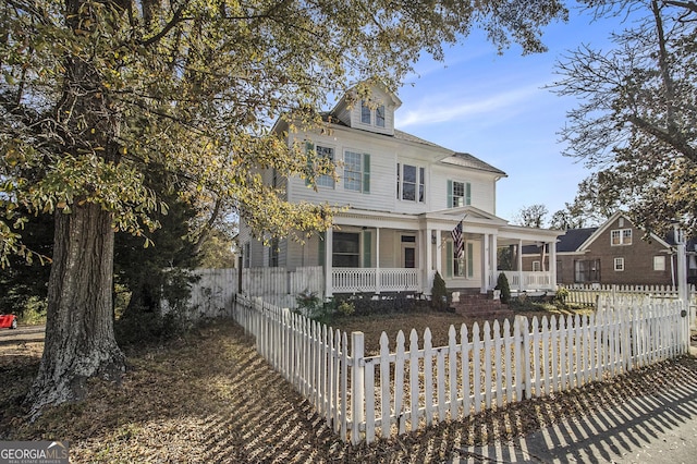 view of front of house with covered porch