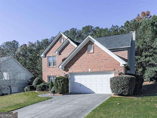 view of front property with a front lawn