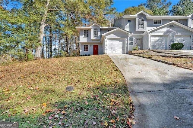 front facade with a garage