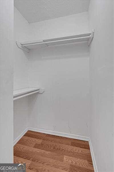 spacious closet featuring hardwood / wood-style flooring