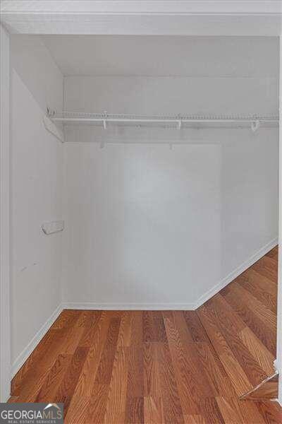 spacious closet featuring hardwood / wood-style flooring