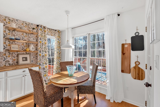 dining area featuring light hardwood / wood-style floors