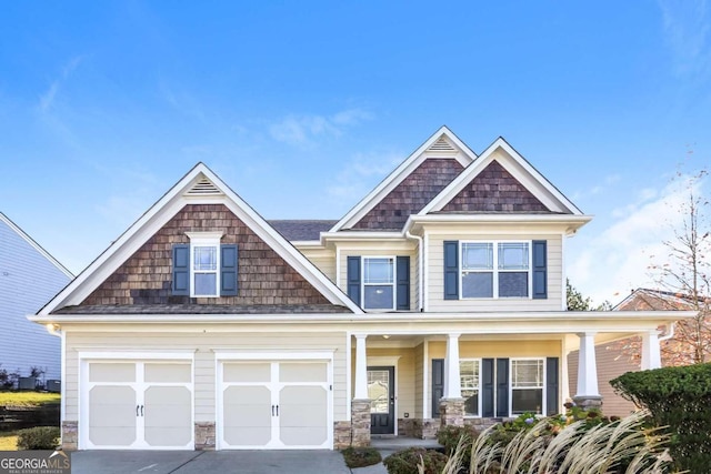 craftsman-style house featuring a garage