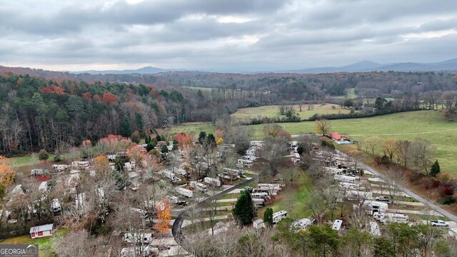 aerial view featuring a mountain view