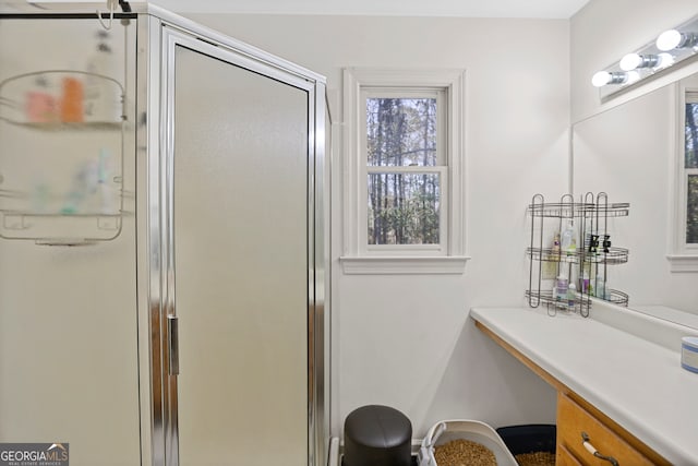 bathroom with an enclosed shower