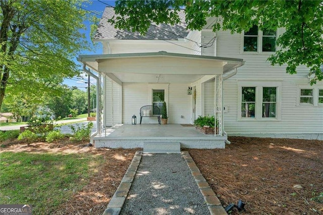 exterior space with covered porch