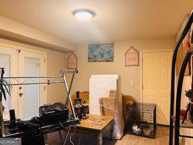 interior space featuring light wood-type flooring