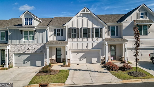 view of property featuring a garage