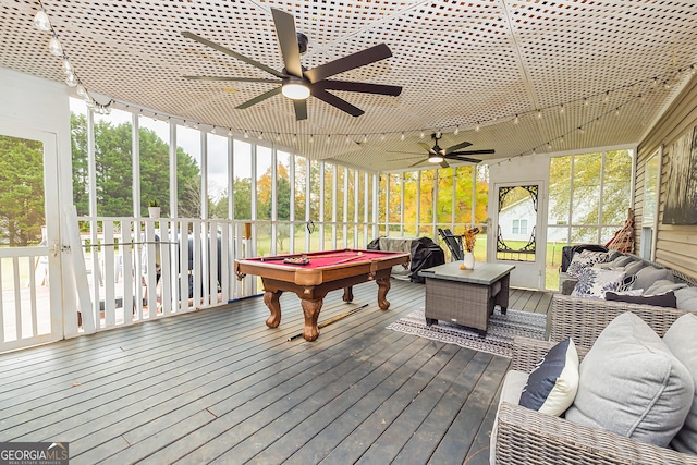 exterior space with an outdoor living space