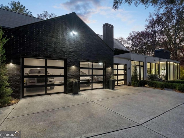 view of front of home featuring a garage