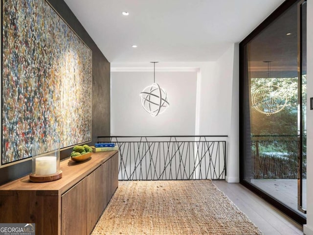 hallway featuring light hardwood / wood-style flooring