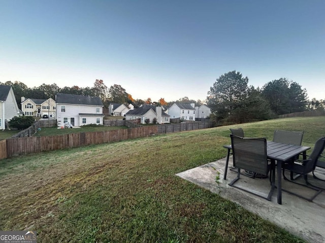 view of yard with a patio