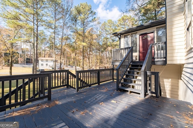 view of wooden deck