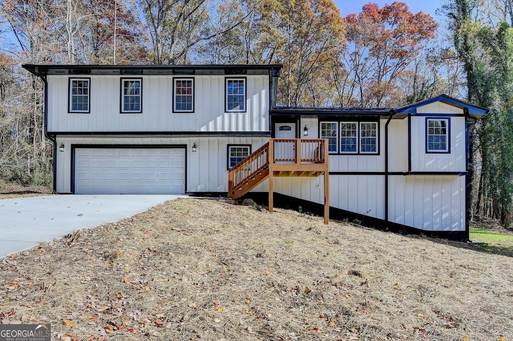 tri-level home with a garage