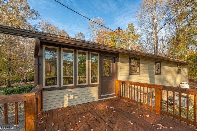63 Bigham Rd, Trion, GA 30753 - wooden terrace featuring central AC unit