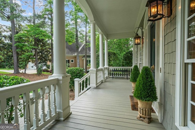 view of wooden deck