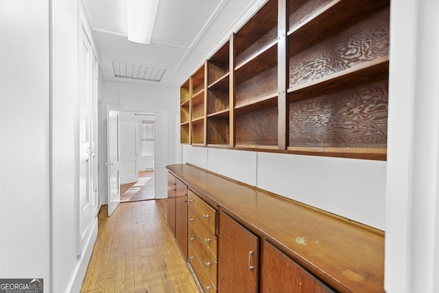 hallway featuring light hardwood / wood-style floors