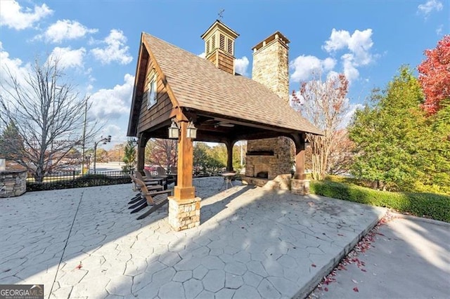 surrounding community featuring a gazebo and a patio area