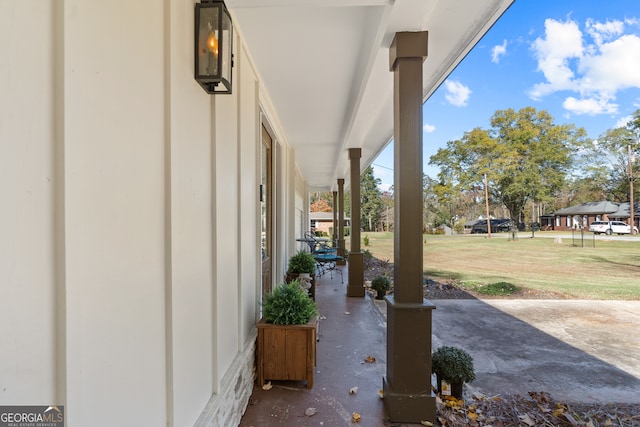 view of patio / terrace with a porch