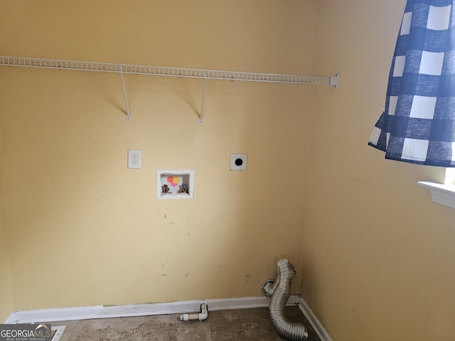 laundry area featuring hookup for an electric dryer and washer hookup