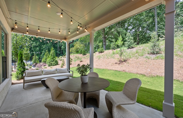 view of patio with an outdoor hangout area