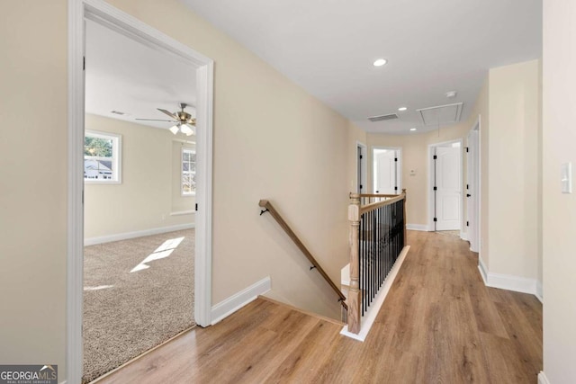 hallway featuring light hardwood / wood-style floors