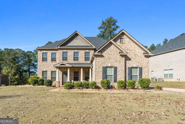 view of front of property with a front lawn