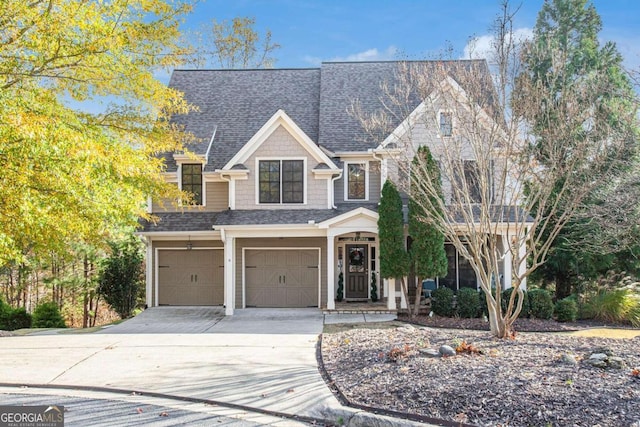 view of front of house with a garage