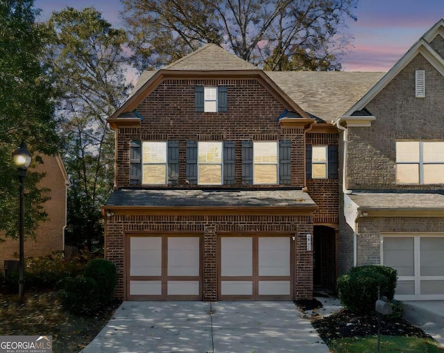 view of front property with a garage