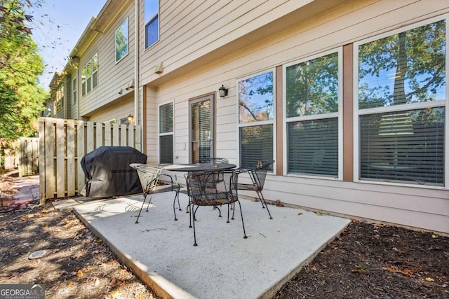 view of patio with area for grilling