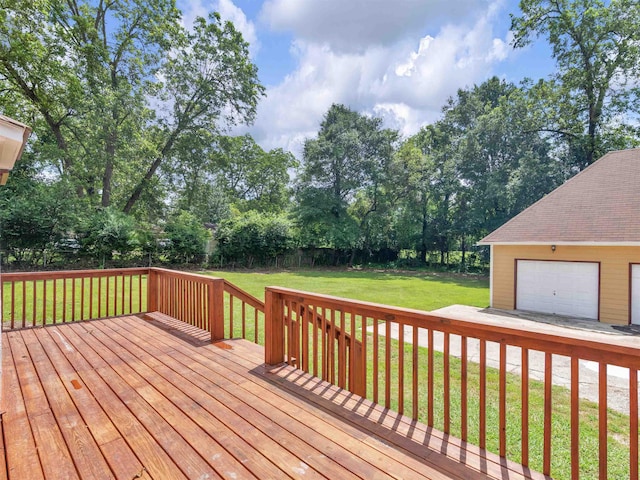 wooden deck with a yard