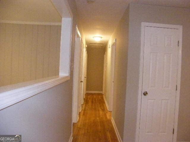 hall featuring hardwood / wood-style flooring