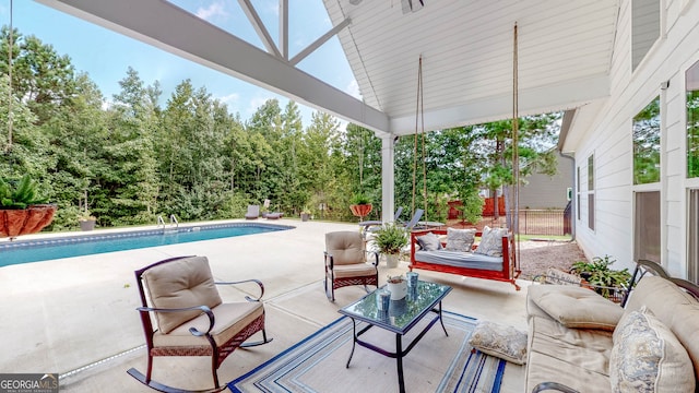 view of patio / terrace with an outdoor living space