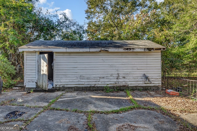 view of garage