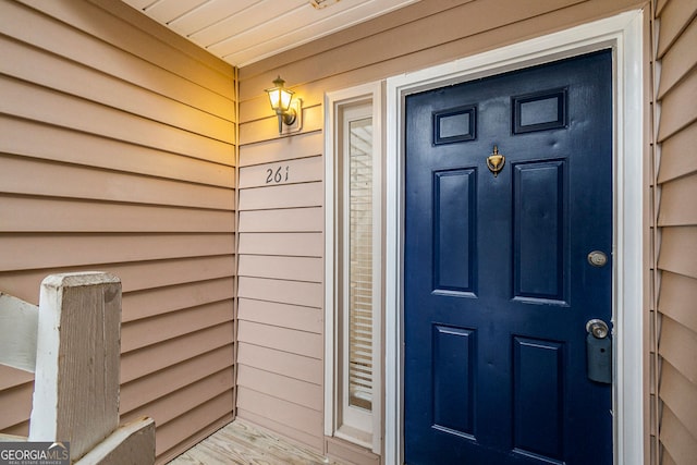 view of doorway to property