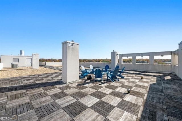 view of patio with central air condition unit