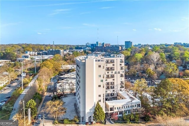 bird's eye view with a view of city