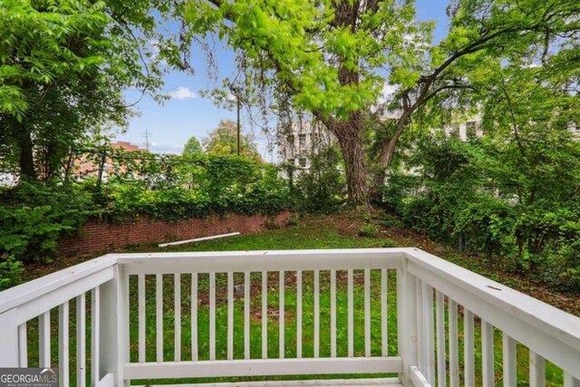 deck with a lawn