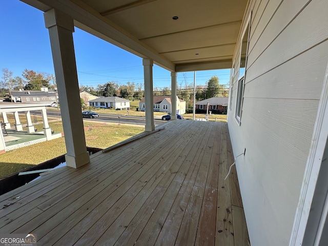 wooden deck with a porch