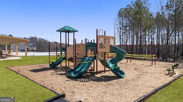 view of community jungle gym