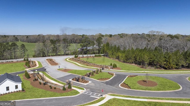 bird's eye view with a forest view