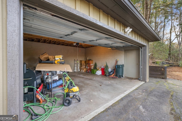 view of garage