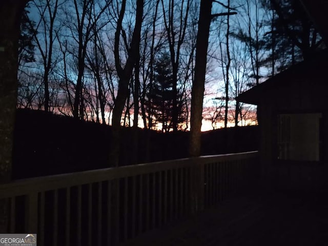 view of yard at dusk