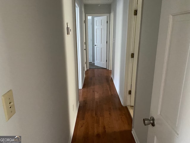 hall featuring dark hardwood / wood-style floors