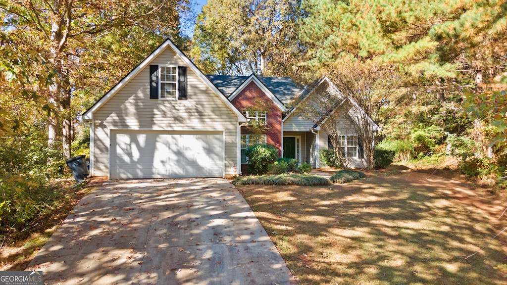 view of property with a garage