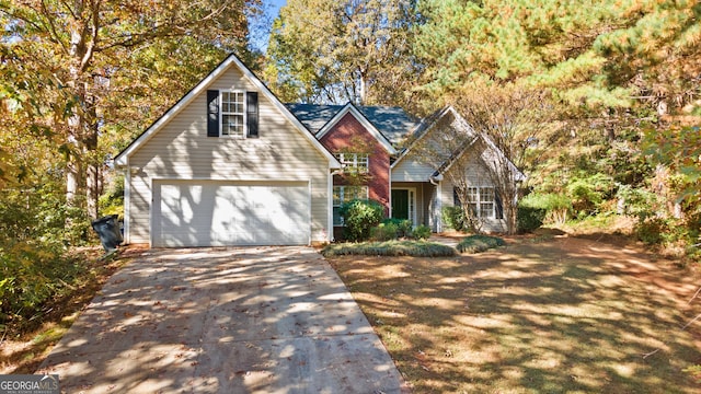 view of property with a garage