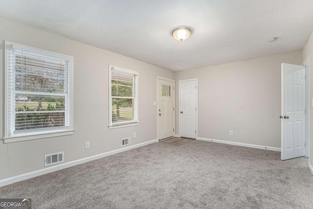 carpeted empty room featuring a wealth of natural light