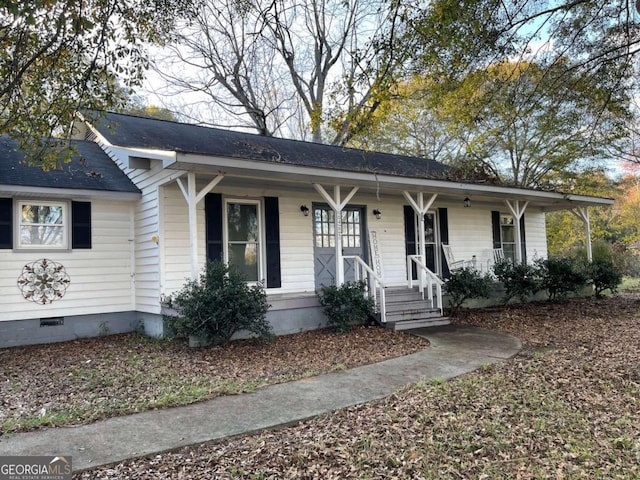 view of single story home