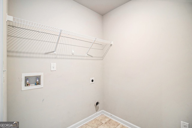 laundry area with washer hookup and electric dryer hookup