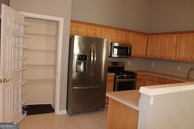 kitchen with appliances with stainless steel finishes